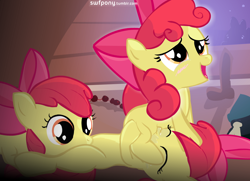 Size: 1200x871 | Tagged: explicit, artist:ppi, artist:swfpony, apple bloom, anal beads, bow, cunnilingus, dildo, earth pony, female, foal, foalcon, g4, imported from derpibooru, lesbian, multeity, night, oral, pony, recolor, selfcest, sex, sex toy, treehouse, vaginal secretions