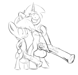 Size: 1145x1106 | Tagged: explicit, artist:sb, big penis, featherweight, foalcon, g4, hyper, hyper snails, imported from derpibooru, impossibly large balls, impossibly large penis, male, males only, nudity, penis, sketch, snails