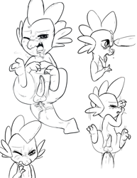 Size: 500x647 | Tagged: explicit, artist:terrac0tta, spike, aftersex, anal, cum, dragon, foalcon, g4, gay, human penis, imported from derpibooru, lineart, looking up, male, male pov, nudity, offscreen character, oral, penis, pov