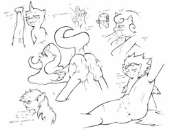 Size: 3300x2550 | Tagged: explicit, artist:cold-blooded-twilight, fluttershy, rarity, sweetie belle, anus, blowjob, braeburn, changeling, cum, deepthroat, emanata, foalcon, g4, glasses, gummy, hotdogging, imported from derpibooru, internal cumshot, monochrome, nudity, oral, penis, pipsqueak, semi-anthro, sex, spitfire, spreading, sweat, vulva