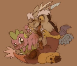 Size: 1053x904 | Tagged: explicit, artist:momiji, spike, anal beads, anal insertion, analingus, analingus on male, dildo, discord, draconequus, dragon, drool, duo, duo male, foalcon, frottage, g4, gay, imported from derpibooru, insertion, interspecies, male, male on male analingus, nudity, oral, penis, sex, sex toy, ship:dispike, shipping