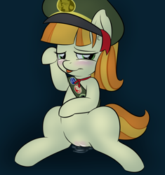 Size: 800x850 | Tagged: explicit, artist:lamia, bedroom eyes, blushing, come at me bro, ear fluff, earth pony, female, filly, filly guides, foal, foalcon, g4, human vulva on pony, imported from derpibooru, looking at you, nudity, pony, solo, solo female, spread legs, spreading, tag-a-long, thin mint, vaginal secretions, vulva, vulva blush, waving