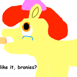 Size: 775x768 | Tagged: explicit, grimdark, artist:werehog, apple bloom, 1000 hours in ms paint, abuse, apple bloom's bow, applebuse, blowjob, bow, comic sans, crying, earth pony, female, filly, foal, foalcon, g4, hair bow, imported from derpibooru, male, ms paint, nudity, op is a duck, oral, penis, pony, rape, sex, simple background, straight, stylistic suck, urine, wat, we are going to hell, white background, why, wtf