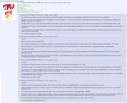 Size: 1889x1540 | Tagged: explicit, apple bloom, oc, oc:anon, /mlp/, 4chan, 4chan screencap, earth pony, female, foalcon, g4, imported from derpibooru, male, nudity, penis, pony, sex, story, straight, text, urine, vagina, watersports