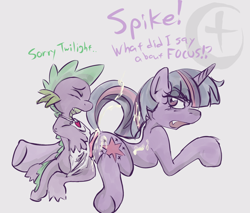 Size: 1280x1088 | Tagged: explicit, artist:argoth, spike, twilight sparkle, age difference, ahegao, apron, clothes, cum, cumming, dragon, duo, duo male and female, female, foalcon, g4, hotdogging, imported from derpibooru, male, naked apron, nudity, penis, pony, pseudoincest, ship:twispike, straight, unicorn, unicorn twilight, wingless spike