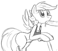 Size: 800x700 | Tagged: explicit, artist:tg-0, scootaloo, anthro, arm hooves, blowjob, bottomless, breasts, clothes, cum, female, foalcon, g4, human on anthro action, imported from derpibooru, licking cock, male, monochrome, nudity, oral, penis, scooter, semi-anthro, sports bra, straight