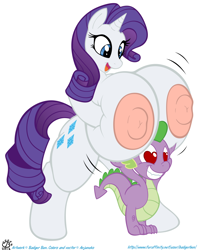 Size: 856x1076 | Tagged: questionable, artist:anjuneko, artist:badgerben, rarity, spike, anthro, arm hooves, big breasts, boobhat, breasts, busty rarity, dragon, female, foalcon, g4, huge breasts, hyper breasts, imported from derpibooru, impossibly large breasts, male, nipples, nudity, semi-anthro, ship:sparity, shipping, straight, unguligrade anthro