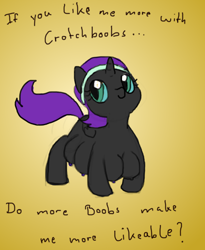 Size: 591x719 | Tagged: questionable, oc, oc:nyx, artist needed, big crotchboobs, breasts, crotchboobs, female, foalcon, huge crotchboobs, imported from derpibooru, impossibly large crotchboobs, multiboob, nipples, nudity, oc only, pony, smiling, solo, solo female