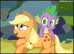 Size: 825x600 | Tagged: explicit, artist:swfpony, applejack, spike, age difference, ahegao, animated, anus, blushing, dragon, duo, duo male and female, earth pony, female, fingering, foalcon, g4, gif, imported from derpibooru, interspecies, male, my little pony: friendship is magic, nudity, pony, scene parody, season 3, ship:applespike, show accurate, show accurate porn, spike at your service, straight, straight shota, vagina, vaginal secretions, wingless spike