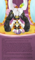 Size: 900x1506 | Tagged: explicit, artist:smudge proof, rarity, sweetie belle, analingus, analingus on female, anus, baroque, bit gag, blindfold, bondage, bridle, butt, butt touch, buttplug, carousel, carousel bondage, clothes, corset, crotchboobs, cutie mark buttplug, dead source, delicious flat crotch, drool, drool string, female, foalcon, g4, gag, hoof on butt, horn, horn ring, imminent anal insertion, imminent insertion, imported from derpibooru, incest, latex, legwear, lesbian, levitation, magic, magic suppression, mare on filly, nipples, nudity, offscreen character, oral, plot, ponut, posture collar, raricest, rubber, sex, sex toy, ship:raribelle, socks, story included, tailcuff, teats, telekinesis, text, thigh highs, vulva, zipper