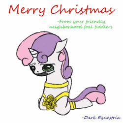 Size: 504x504 | Tagged: questionable, artist:ratchieftain, sweetie belle, animated, bondage, crying, dark equestria, female, foalcon, g4, imported from derpibooru, pony, solo, solo female