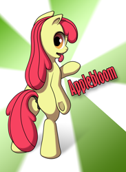 Size: 3300x4500 | Tagged: explicit, artist:crystal-oscillator, apple bloom, bipedal, bloom butt, butt, earth pony, female, foalcon, g4, imported from derpibooru, nudity, plot, pony, solo, solo female, tongue out, vagina