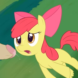 Size: 1024x1024 | Tagged: explicit, artist:thegalen, apple bloom, blowjob, cum, female, filly, foal, foalcon, g4, human, human male, human male on filly, human on pony action, human penis, imported from derpibooru, interspecies, male, nudity, open mouth, oral, penis, pony, sex, straight