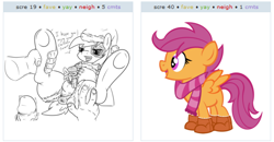 Size: 531x277 | Tagged: explicit, scootaloo, colt, dragon, earth pony, exploitable meme, female, filly, foal, foalcon, g4, gay, gay in front of girls, imported from derpibooru, juxtaposition, juxtaposition win, male, meta, nudity, pegasus, penis, pipsqueak, pony