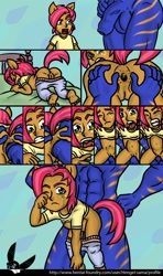Size: 930x1568 | Tagged: explicit, artist:hengel-sama, babs seed, abdominal bulge, anal, anthro, balls, comic, crying, female, foalcon, furry, g4, human facial structure, imported from derpibooru, male, nudity, penis, sex, spreading, straight