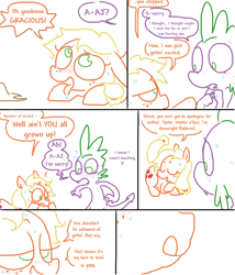 Size: 747x874 | Tagged: questionable, artist:weaver, applejack, spike, comic:applejack season, ahegao, blushing, comic, dragon, earth pony, estrus, female, fingering, foalcon, g4, imminent blowjob, imminent oral, imminent sex, imported from derpibooru, interspecies, male, obscured penetration, pony, reacting to nudity, sex, ship:applespike, shipping, simple background, softcore, straight, weaver you magnificent bastard, white background