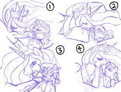 Size: 945x720 | Tagged: explicit, artist:megasweet, princess celestia, sweetie belle, alicorn, ball sucking, balls, blowjob, cum, double blowjob, female, foalcon, foreskin, g4, group sex, human, human on pony action, human penis, imported from derpibooru, lineart, male, male pov, multiple blowjob, nudity, offscreen character, oral, penis, pony, pov, sex, threesome, unicorn
