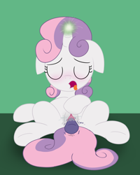 Size: 2000x2500 | Tagged: explicit, artist:dtcx97, sweetie belle, blushing, female, filly, foal, foalcon, g4, horn, horngasm, imported from derpibooru, insertion, magic, masturbation, nudity, orgasm, pony, presenting, presenting pussy, sex toy, solo, solo female, tongue out, underhoof, unicorn, vagina, vaginal insertion, vaginal secretions, vibrator, vulva