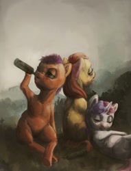 Size: 686x900 | Tagged: explicit, grotesque, artist:php91, apple bloom, scootaloo, sweetie belle, alcohol, cutie mark crusaders, dead source, drink, drunk, drunkaloo, drunker belle, drunker cmc, female, filly, foal, foalcon, g4, imported from derpibooru, nudity, trio, trio female, uncanny valley, underaged drinking, vulva