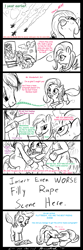 Size: 800x2400 | Tagged: grimdark, suggestive, artist:gavalanche, fluttershy, rainbow dash, comic:wonder touch, age difference, bad touch, comic, female, filly, flutterrape, foal, foalcon, g4, grin, hooves, imported from derpibooru, male, pegasus, personal space invasion, pony, rape, smiling, stallion, wings, wonderbolts