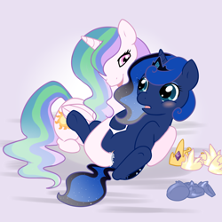 Size: 3000x3000 | Tagged: explicit, artist:kahvei, princess celestia, princess luna, female, filly, filly luna, foal, foalcon, g4, hoofing, imported from derpibooru, incest, lesbian, mare on filly, nudity, pinklestia, pony, ship:princest, vagina, vaginal secretions, woona, younger