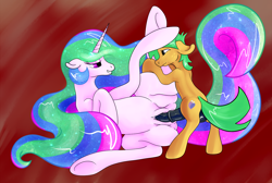 Size: 1500x1006 | Tagged: explicit, artist:sb, princess celestia, age difference, alicorn, balls, bedroom eyes, big penis, colt, colt on mare, crack shipping, female, floppy ears, foal, foalcon, g4, hyper snails, imported from derpibooru, impossibly large penis, male, mare, missionary position, nudity, penis, petting, pony, reverse foalcon, sex, shipping, snailestia, snails, straight, straight shota, underhoof, unicorn, vagina, vaginal