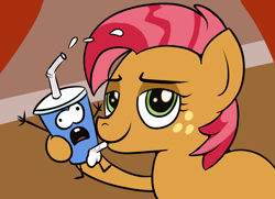 Size: 798x577 | Tagged: explicit, artist:ragingsemi, babs seed, balls, blowjob, cargo ship, crack shipping, cupseed, female, foalcon, g4, imported from derpibooru, male, my little pony: friendship is magic, no exceptions, nudity, one bad apple, oral, penis, pony, sex, shipping, soda, straight, wat