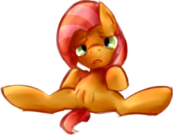 Size: 469x365 | Tagged: explicit, artist:dotkwa, babs seed, butt, earth pony, female, filly, foal, foalcon, g4, human vulva on pony, imported from derpibooru, nudity, plot, pony, simple background, solo, solo female, vulva, white background
