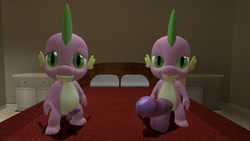 Size: 1280x720 | Tagged: explicit, artist:hero361, spike, 3d, balls, clone, dragon, foalcon, g4, gmod, imported from derpibooru, male, nudity, penis, solo, solo male