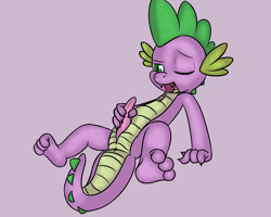 Size: 1000x800 | Tagged: explicit, artist:binx, spike, anus, dragon, foalcon, g4, imported from derpibooru, male, masturbation, nudity, on back, penis, simple background, solo, solo male