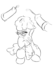 Size: 997x1231 | Tagged: explicit, artist:synad, bukkake, cum, female, foalcon, g4, glasses, imported from derpibooru, male, nudity, penis, socks, straight, twist