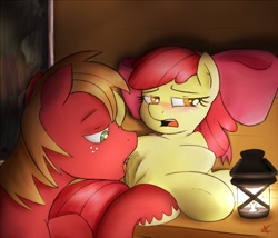 Size: 900x770 | Tagged: explicit, artist:crade, apple bloom, age difference, applecest, big macintosh, blushing, brother and sister, cunnilingus, earth pony, female, filly, foal, foalcon, g4, imported from derpibooru, incest, male, nudity, pony, sex, ship:macbloom, shipping, siblings, spread legs, spreading, stallion, stallion on filly, straight, vagina, vaginal secretions, vulva