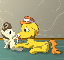 Size: 1154x1080 | Tagged: explicit, artist:clutterdrop, age difference, blowjob, cakecest, carrot cake, collar, colt, colt on stallion, cum, earth pony, father and child, father and son, foal, foalcon, foaldom, g4, gay, imported from derpibooru, incest, infidelity, leash, male, maledom, males only, malesub, nudity, oral, pegasus, penis, pet play, pony, pound cake, sex, ship:carrotpound, shipping, stallion, submissive