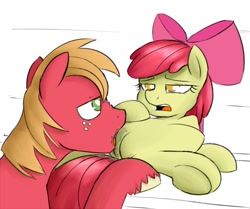 Size: 800x668 | Tagged: explicit, artist:crade, apple bloom, age difference, applecest, big macintosh, brother and sister, cunnilingus, drool, earth pony, female, filly, foal, foalcon, g4, hooves, imported from derpibooru, incest, male, nudity, pony, ship:macbloom, shipping, siblings, stallion, stallion on filly, straight, vagina, vaginal secretions, wip