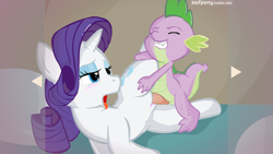 Size: 1920x1080 | Tagged: explicit, artist:swfpony, rarity, spike, age difference, ahegao, dragon, female, foalcon, g4, imported from derpibooru, interspecies, male, mare, nudity, open mouth, penis, pony, prostitution, rarislut, sex, ship:sparity, shipping, straight, straight shota, tongue out, unicorn, vagina