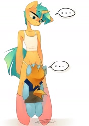Size: 1000x1417 | Tagged: explicit, artist:iopichio, arm hooves, blowjob, foalcon, g4, gay, imported from derpibooru, male, males only, nudity, oral, penis, precum, semi-anthro, sex, ship:snaps, size difference, snails, snips, softcore, unicorn