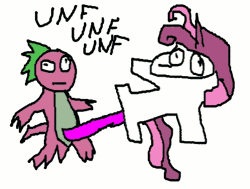 Size: 450x340 | Tagged: explicit, spike, sweetie belle, 1000 hours in ms paint, animated, dragon, female, filly, foal, foalcon, g4, imported from derpibooru, male, ms paint, nudity, penis, pony, sex, ship:spikebelle, shipping, straight, stylistic suck, unf, unicorn
