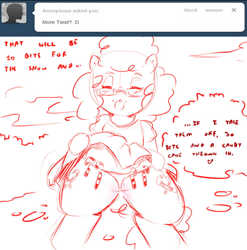 Size: 550x556 | Tagged: questionable, artist:cold-blooded-twilight, clothes, female, foalcon, g4, imported from derpibooru, monochrome, panties, sketch, tumblr, twist, underwear