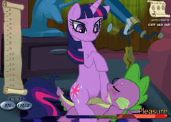 Size: 1088x776 | Tagged: explicit, artist:buttercupsaiyan, spike, twilight sparkle, animated, blushing, cowgirl position, double the fun, dragon, female, foalcon, g4, hemipenis, imported from derpibooru, male, nudity, penetration, pony, seizure warning, sex, sex game, ship:twispike, shipping, straight, sweat, unicorn, unicorn twilight, vaginal, vaginal secretions, vulva