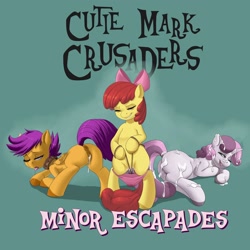 Size: 3000x3000 | Tagged: explicit, artist:kevinsano, apple bloom, scootaloo, sweetie belle, anus, butt, clothes, collar, creampie, cum, cutie mark crusaders, dildo, drool, earth pony, female, foalcon, g4, high res, hooves, imported from derpibooru, nudity, panties, panties around legs, panties pulled down, pegasus, pink underwear, plot, pony, scootabutt, sex toy, sweetie butt, trio, trio female, underwear, unicorn, vaginal secretion stain, vaginal secretions, vulva, wet panties