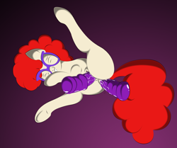 Size: 1280x1071 | Tagged: explicit, anal insertion, anus, butt, dildo, double penetration, earth pony, female, foalcon, g4, glasses, imported from derpibooru, insertion, nudity, plot, pony, sex toy, twist, vagina, vaginal insertion, vulva