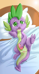 Size: 900x1674 | Tagged: explicit, artist:hellticket, spike, anus, cum, dragon, foalcon, g4, imported from derpibooru, male, nudity, penis, precum, solo, solo male