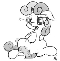 Size: 735x753 | Tagged: explicit, artist:crade, sweetie belle, balls, cum, female, foalcon, g4, imported from derpibooru, male, nudity, penis, straight, vagina
