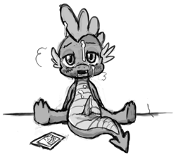 Size: 932x830 | Tagged: explicit, artist:ninthsphere, rarity, spike, anus, autofacial, blushing, butt, cloaca, cum, cum on self, dragon, facial, foalcon, g4, imported from derpibooru, male, masturbation, nudity, penis, picture, plot, pony, solo, solo male, taint, vagina