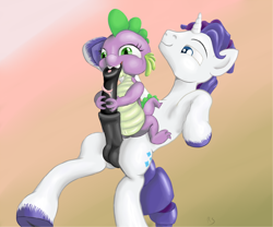 Size: 1336x1112 | Tagged: explicit, artist:ragingsemi, rarity, spike, age difference, balls, barb, blowjob, dragon, elusive, female, foalcon, g4, imported from derpibooru, just the tip, male, nudity, oral, penis, pony, rule 63, sex, ship:barlusive, ship:sparity, shipping, stallion, straight, unicorn, vulva, wingless spike