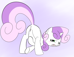 Size: 960x733 | Tagged: explicit, artist:a6p, sweetie belle, anus, butt, female, foalcon, g4, imported from derpibooru, masturbation, nudity, plot, pony, presenting, presenting butt, solo, solo female, vagina