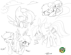 Size: 1280x1005 | Tagged: explicit, artist:quitetricky, rainbow dash, scootaloo, ballgag, blushing, collar, dead source, female, filly, foal, foalcon, foaldom, g4, gag, imported from derpibooru, leash, lesbian, mare, mare on filly, obscured penetration, pegasus, pet play, pony, sex toy, ship:scootadash, sketch, small dom big sub, softcore, strapon, vaginal secretions