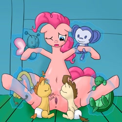 Size: 800x800 | Tagged: explicit, artist:zokoira, pinkie pie, age difference, anus, baby, babycon, belly button, bondage, breastfeeding, brother and sister, butt, cake twins, crotchboobs, crying, diaper, female, foal, foalcon, foaldom, g4, imported from derpibooru, magic, magic abuse, male, nonconsensual, nudity, pegasus, pixiv, plot, pony, pound cake, pumpkin cake, reverse foalcon, siblings, simplistic anus, suckling, twins, unicorn, vagina