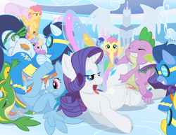Size: 3300x2550 | Tagged: explicit, artist:tricksta, fluttershy, rainbow dash, rarity, spike, age difference, alternate cutie mark, anus, baby dragon on mare, balls, bisexual, casual sex, clothes, creampie, crossover, cum, dizzy twister, dragon, exhibitionism, faic, female, foalcon, fucked sideways, g4, gay, glimmer wings, group sex, high res, imported from derpibooru, interspecies, lying down, male, mare, nudity, on side, orange swirl, orgy, pegasus, penetration, penis, piledriver, pokémon, poképhilia, pony, pony on pokémon action, public sex, sex, ship:soarindash, ship:sparity, shipping, sideways, snivy, soarin', spitfire, stallion, straight, straight shota, teasing, tip tease, unicorn, uniform, vaginal, vulva, wave chill, wings, wonderbolts uniform