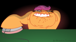 Size: 450x250 | Tagged: questionable, artist:brutamod, scootaloo, animated, ax brutaloo, brutaloo, clopping, computer mouse, female, foalcon, g4, gif, imported from derpibooru, lip bite, masturbation, pony, solo, solo female